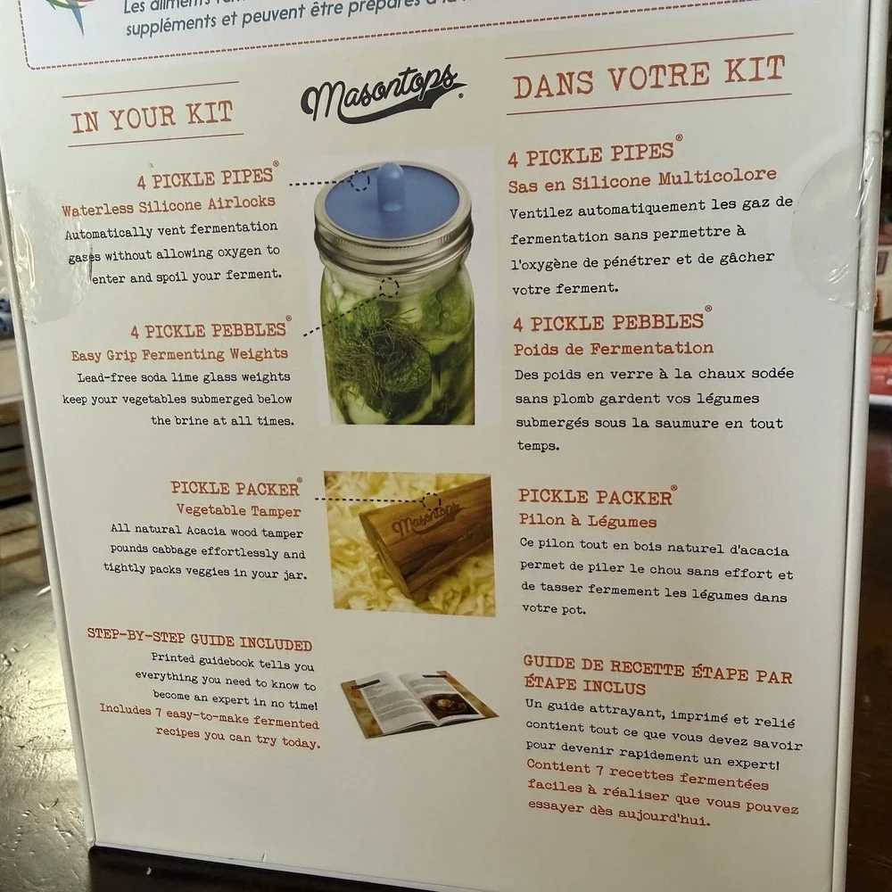 Masontops Complete Mason Jar‎ Fermentation Kit - Easy Wide Mouth Jars Vegetable